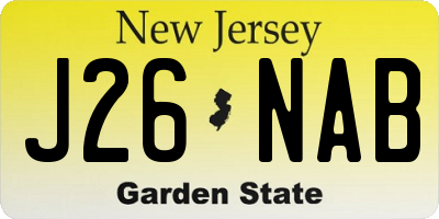 NJ license plate J26NAB