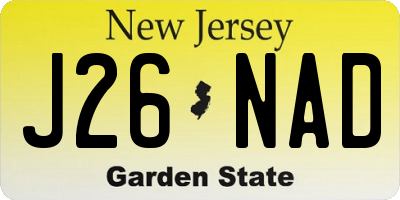 NJ license plate J26NAD