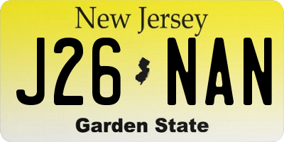 NJ license plate J26NAN