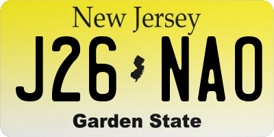 NJ license plate J26NAO