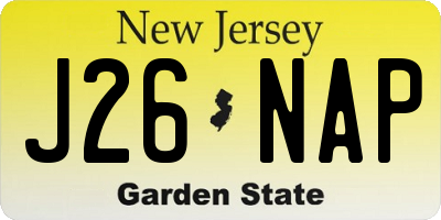 NJ license plate J26NAP