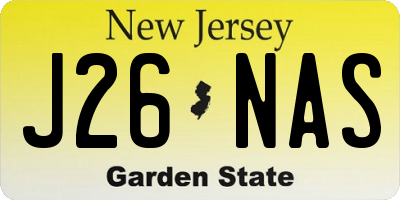 NJ license plate J26NAS
