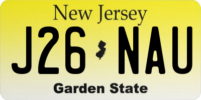 NJ license plate J26NAU
