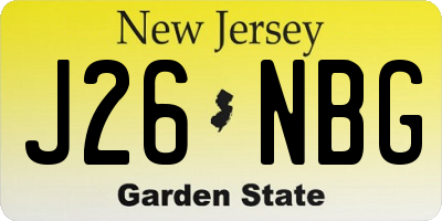 NJ license plate J26NBG