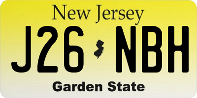 NJ license plate J26NBH