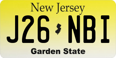NJ license plate J26NBI