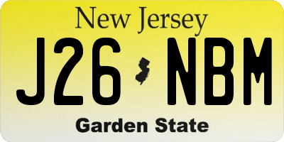 NJ license plate J26NBM
