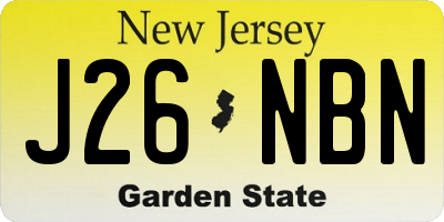 NJ license plate J26NBN