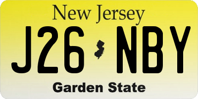 NJ license plate J26NBY