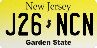 NJ license plate J26NCN