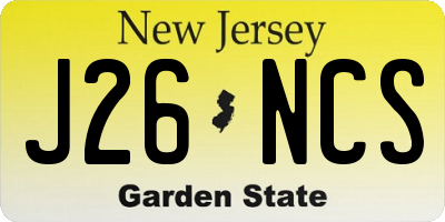 NJ license plate J26NCS