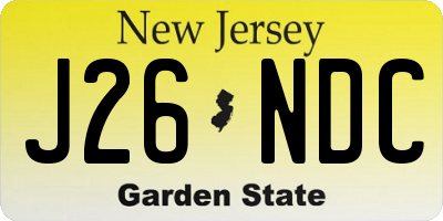 NJ license plate J26NDC