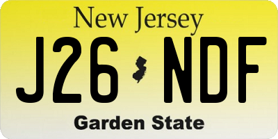 NJ license plate J26NDF