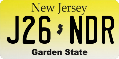 NJ license plate J26NDR