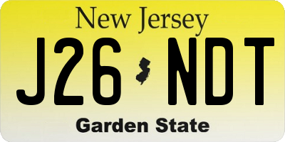 NJ license plate J26NDT