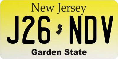 NJ license plate J26NDV