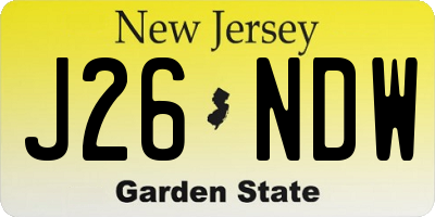 NJ license plate J26NDW