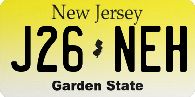 NJ license plate J26NEH