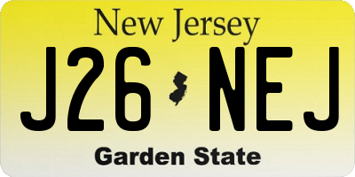 NJ license plate J26NEJ