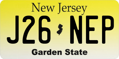 NJ license plate J26NEP