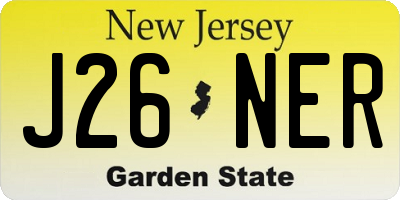 NJ license plate J26NER
