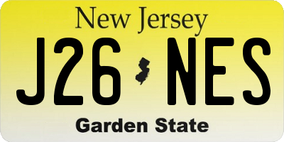 NJ license plate J26NES