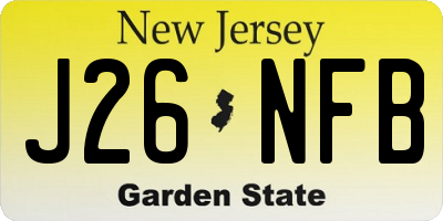 NJ license plate J26NFB
