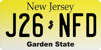 NJ license plate J26NFD