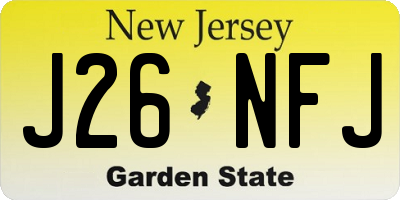 NJ license plate J26NFJ