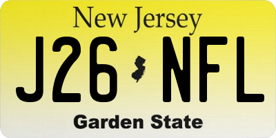 NJ license plate J26NFL