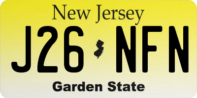 NJ license plate J26NFN
