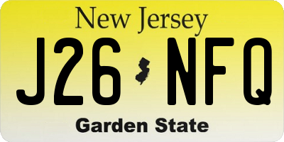 NJ license plate J26NFQ