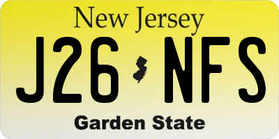 NJ license plate J26NFS