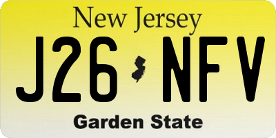 NJ license plate J26NFV