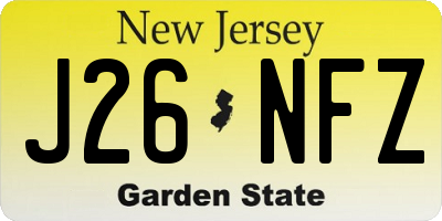 NJ license plate J26NFZ