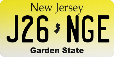 NJ license plate J26NGE