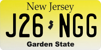 NJ license plate J26NGG