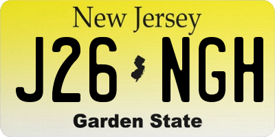 NJ license plate J26NGH