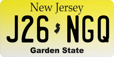 NJ license plate J26NGQ