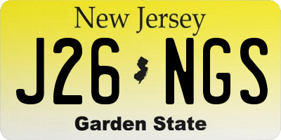 NJ license plate J26NGS