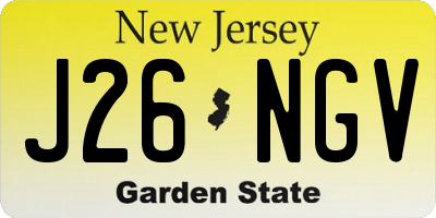NJ license plate J26NGV