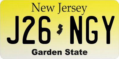 NJ license plate J26NGY