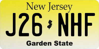 NJ license plate J26NHF