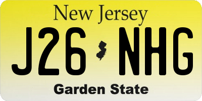 NJ license plate J26NHG