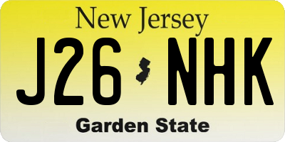 NJ license plate J26NHK