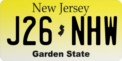 NJ license plate J26NHW