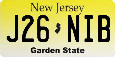 NJ license plate J26NIB