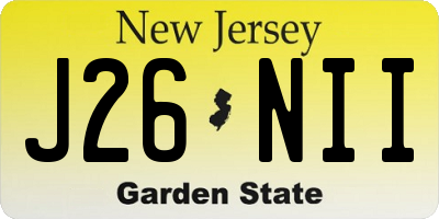 NJ license plate J26NII