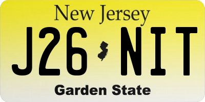 NJ license plate J26NIT