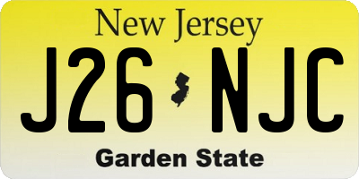 NJ license plate J26NJC